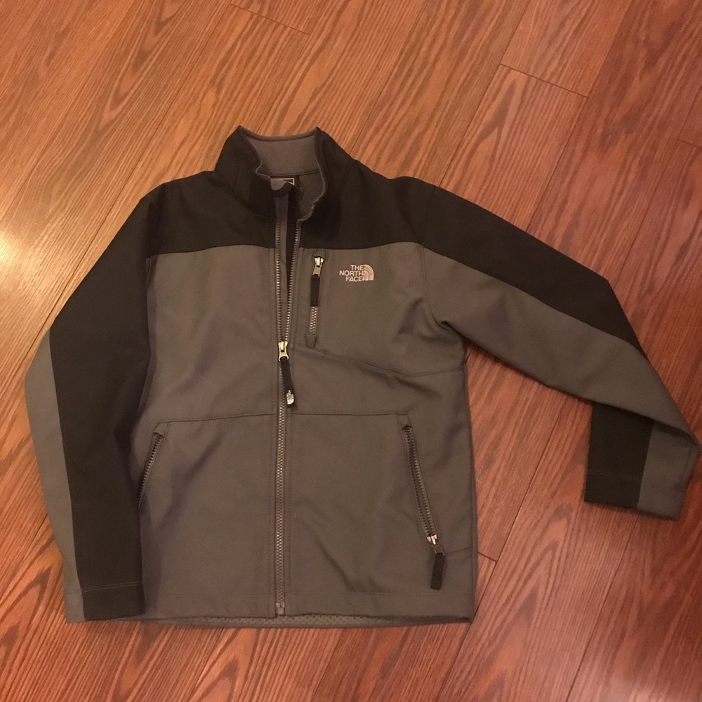 Boy youth black gray The North Face jacket
